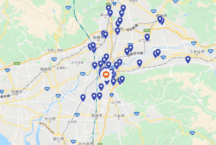福岡県エリア地図