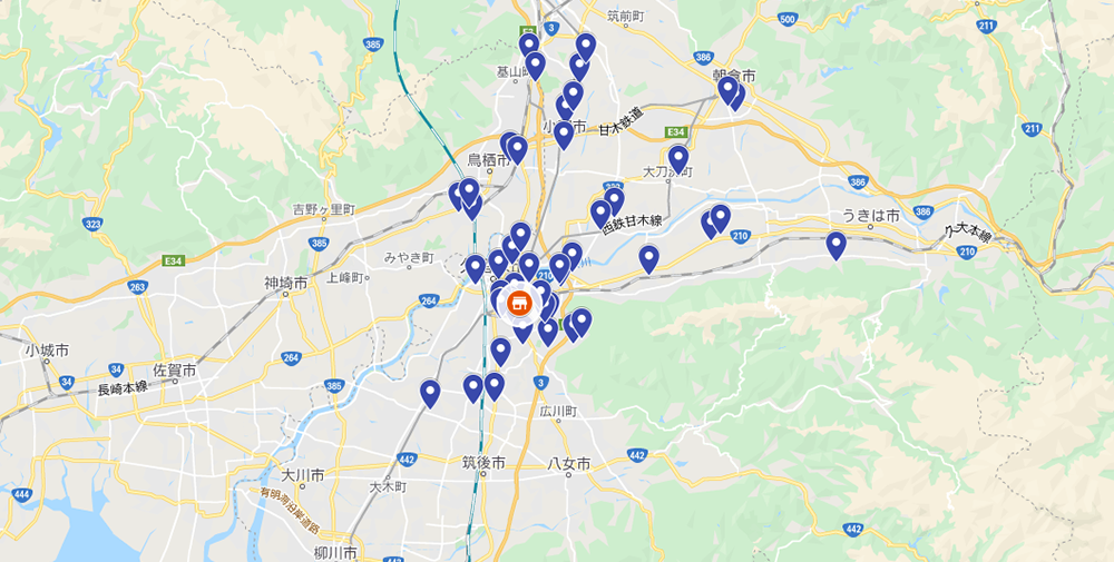 福岡県エリア地図